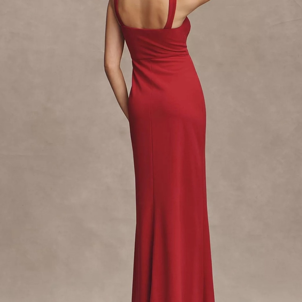 BHLDN BLAKE SQUARE-NECK STRETCH CREPE MAXI DRESS